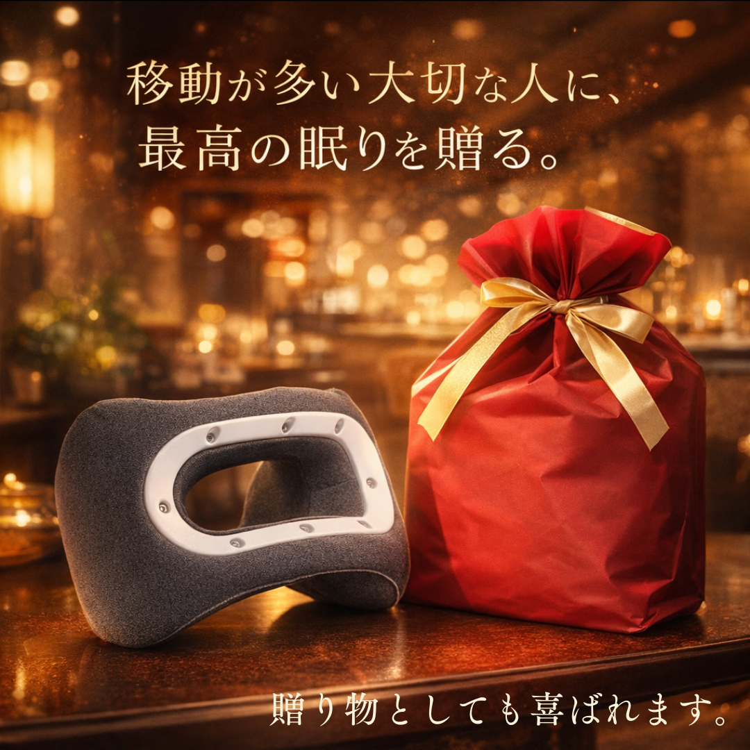 スイートクラス・トラベルピローは移動が多い大切な人への贈り物に最適です。
